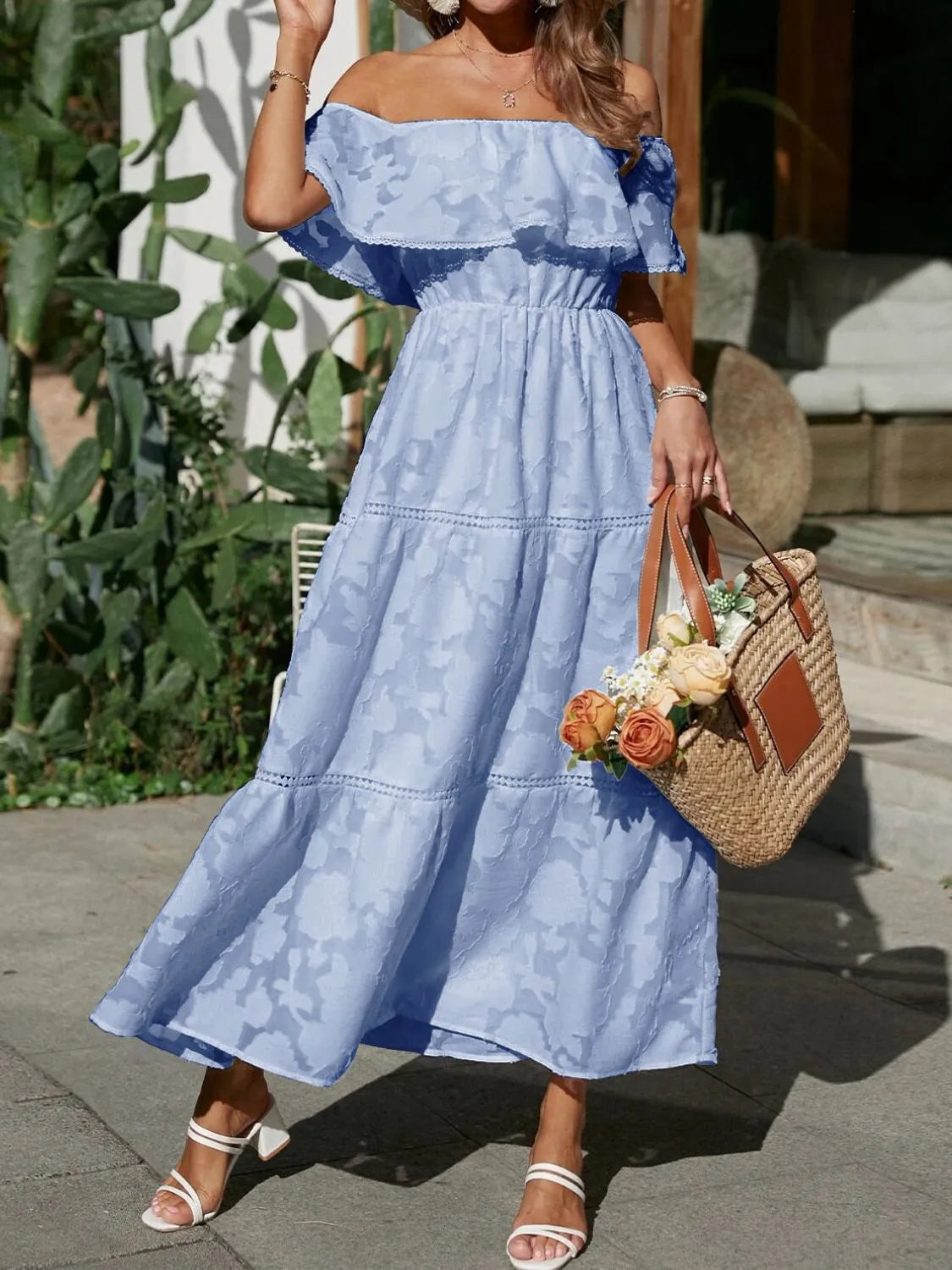 Emma | Élégante Robe Longue Été à Épaules Dénudées 10