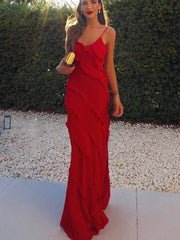 Emma | Élégante Robe Longue Femme à Volants pour Soirée 0