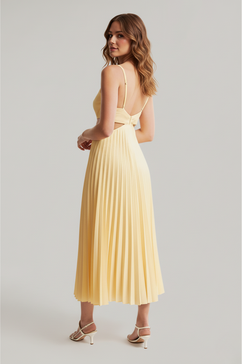 Emma | Robe Midi Chic Plissée Femme Élégante 2