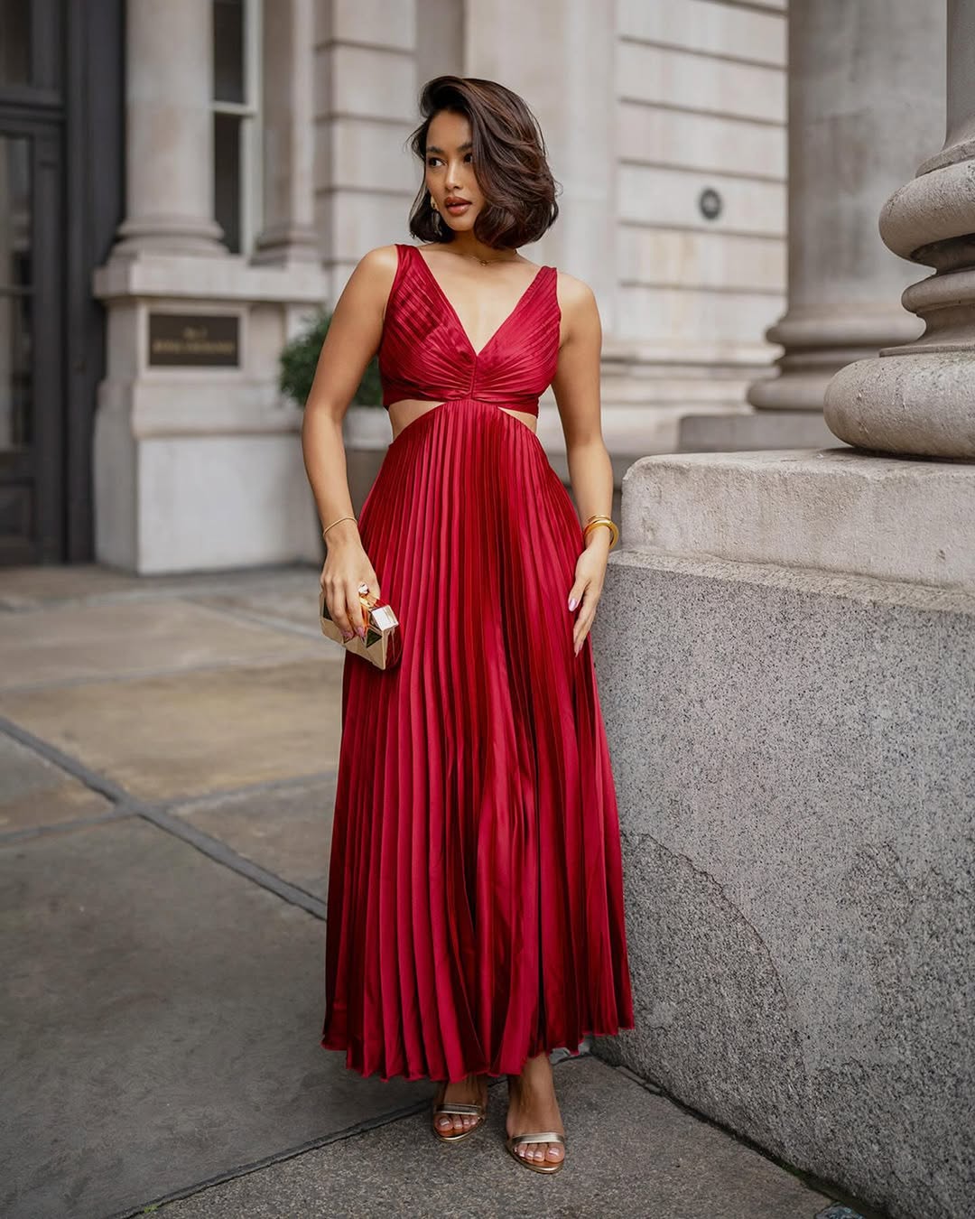 Emma | Robe Midi Chic Plissée Femme Élégante 3