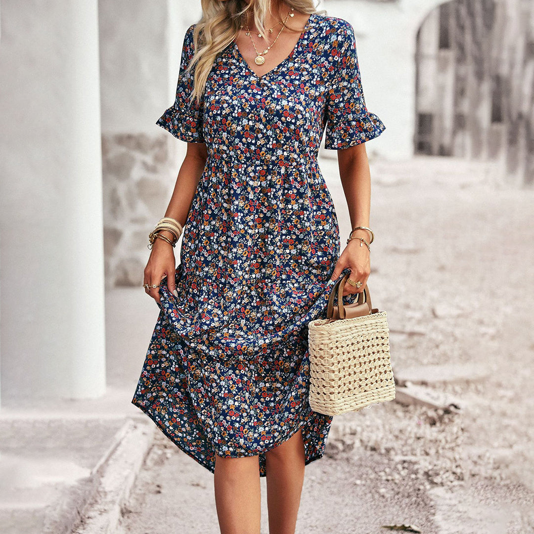 Été Chic | Robe d'Été Fleurie Femme en Tissu Léger | Élégance et Confort pour Toutes Occasions 2