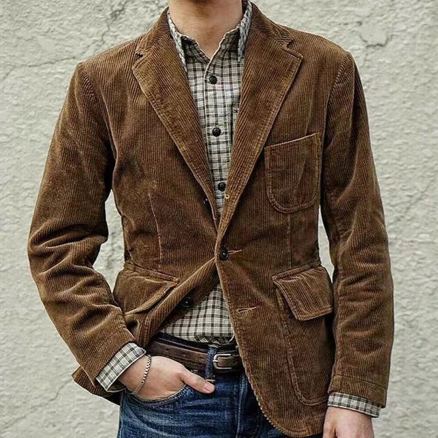 Ethan | Chic Veste Blazer Homme en Velours Côtelé 0
