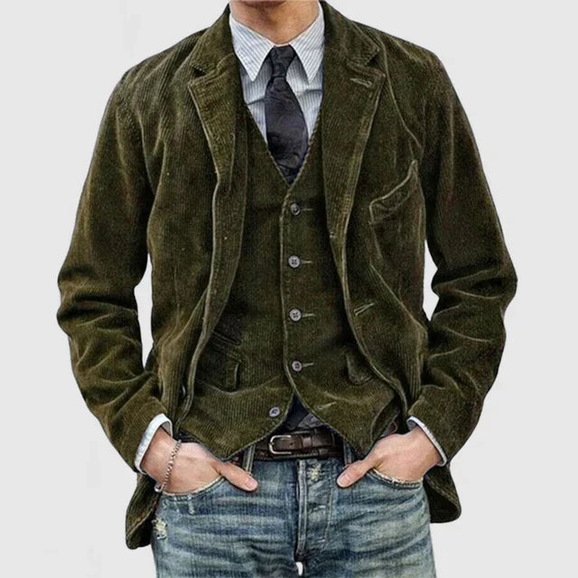 Ethan | Chic Veste Blazer Homme en Velours Côtelé 2
