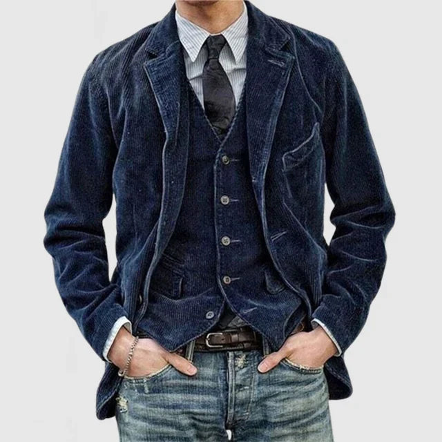 Ethan | Chic Veste Blazer Homme en Velours Côtelé 3
