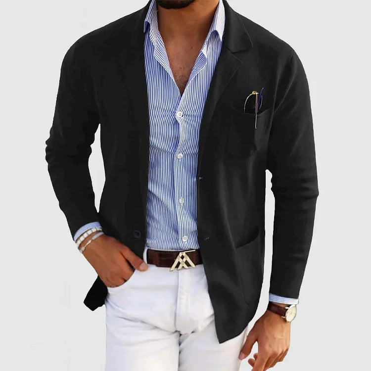 Ethan | Élégant Blazer Ajusté Noir Homme 3