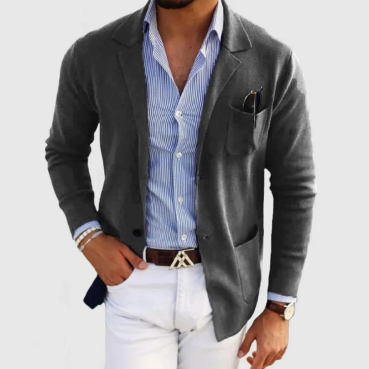 Ethan | Élégant Blazer Ajusté Noir Homme 4