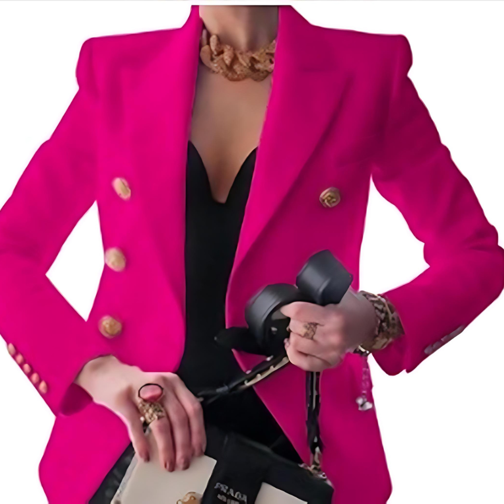 Ethan | Élégant Blazer Noir Femme Avec Détails Dorés 3