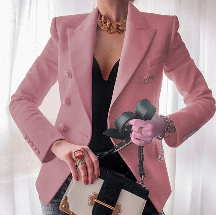 Ethan | Élégant Blazer Noir Femme Avec Détails Dorés 9