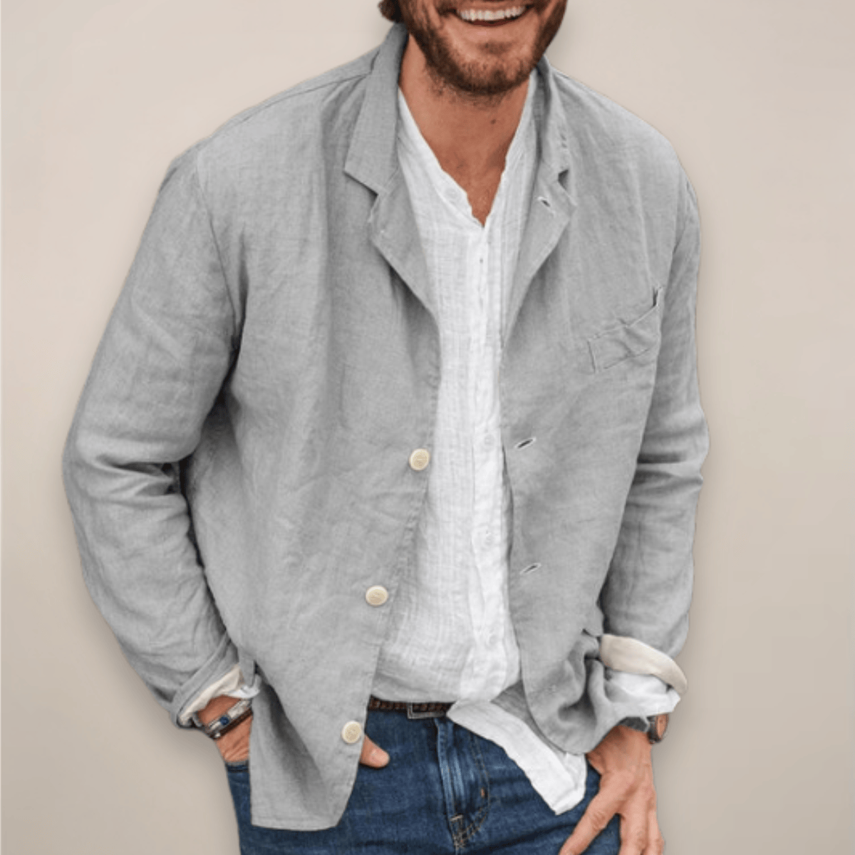Ethan | Élégante Veste Blazer Blanc Décontractée pour Homme 1