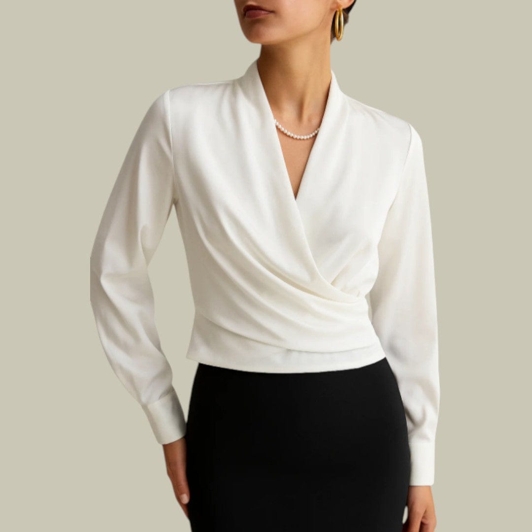 Evelyn | Élégante Blouse Femme Cache-Cœur Chic 0