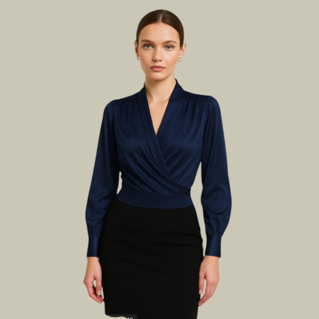 Evelyn | Élégante Blouse Femme Cache-Cœur Chic 1