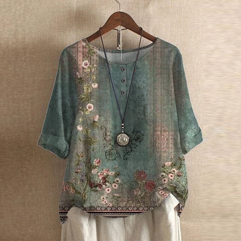Evelyn | Élégante Blouse Vintage à Imprimé Floral pour Femme 0