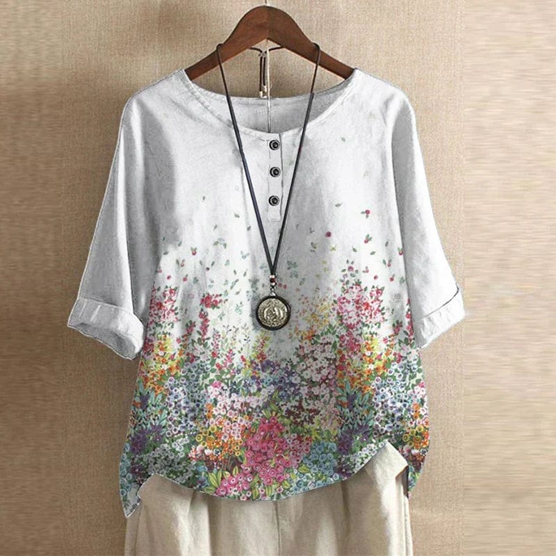 Evelyn | Élégante Blouse Vintage à Imprimé Floral pour Femme 6