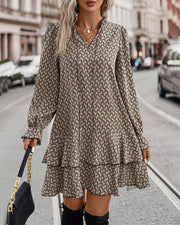 Félixie | Robe Femme Imprimée Longue à Manches et Motif Céleste | Élégante et Polyvalente pour Toutes Occasions 0
