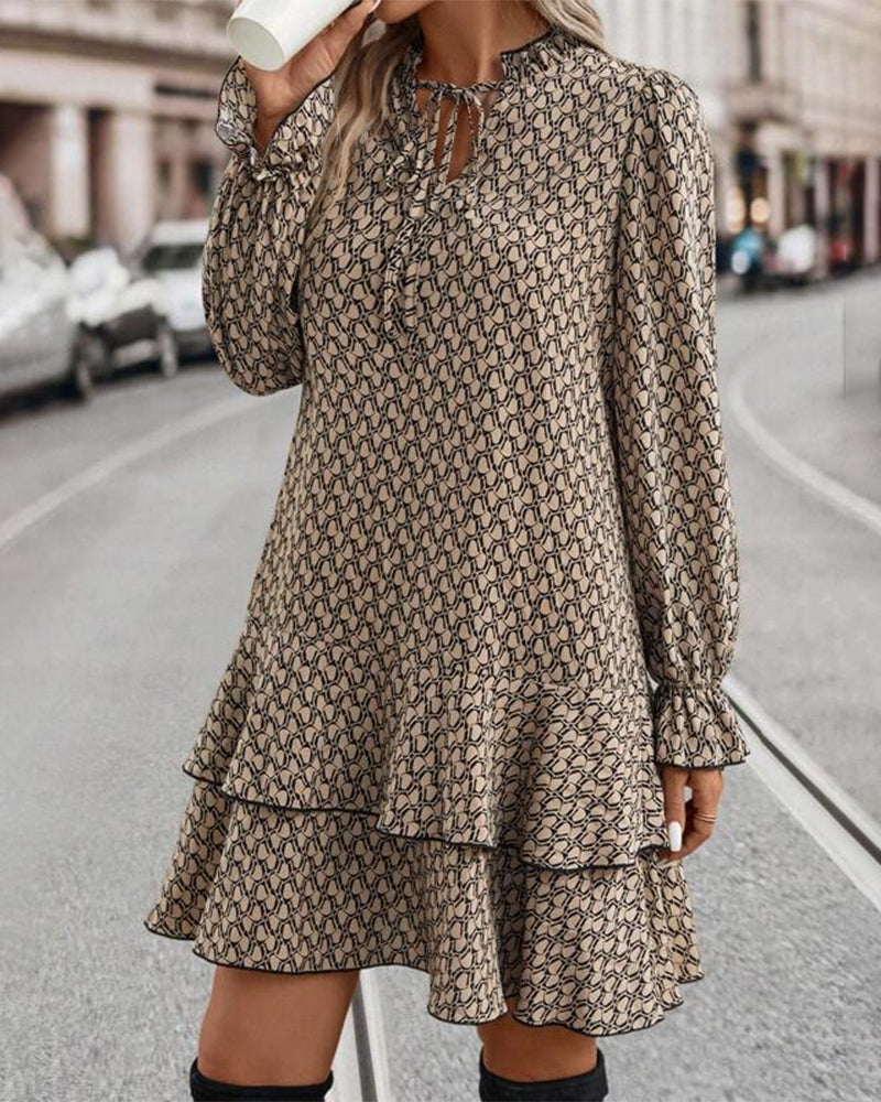 Félixie | Robe Femme Imprimée Longue à Manches et Motif Céleste | Élégante et Polyvalente pour Toutes Occasions 1