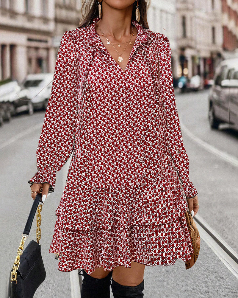 Félixie | Robe Femme Imprimée Longue à Manches et Motif Céleste | Élégante et Polyvalente pour Toutes Occasions 4