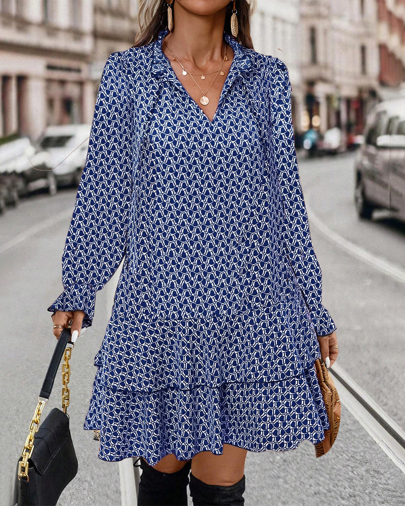 Félixie | Robe Femme Imprimée Longue à Manches et Motif Céleste | Élégante et Polyvalente pour Toutes Occasions 5
