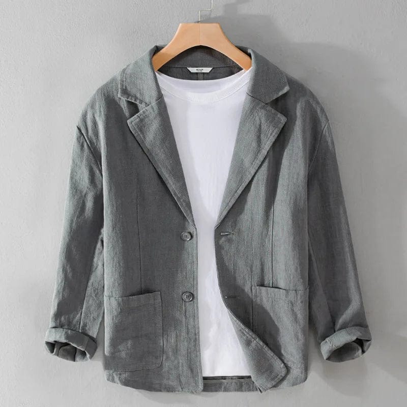 Julien | Blazer Décontracté Beige en Lin Mélangé 3