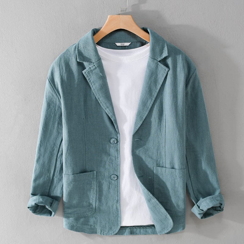 Julien | Blazer Décontracté Beige en Lin Mélangé 4