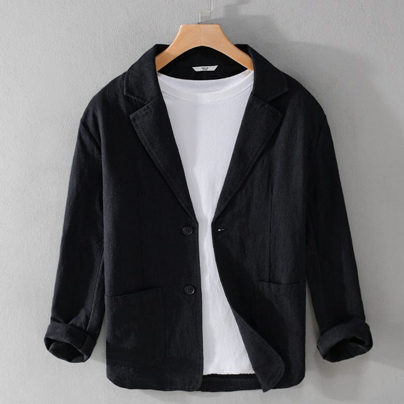 Julien | Blazer Décontracté Beige en Lin Mélangé 6