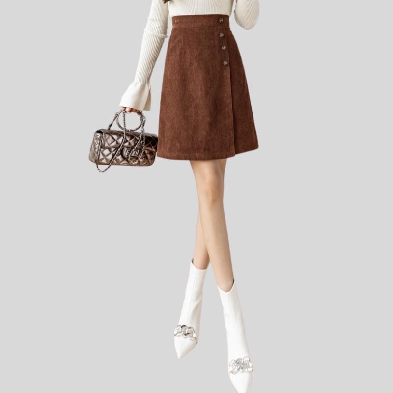 Jupe-Courte-Velours-Femme