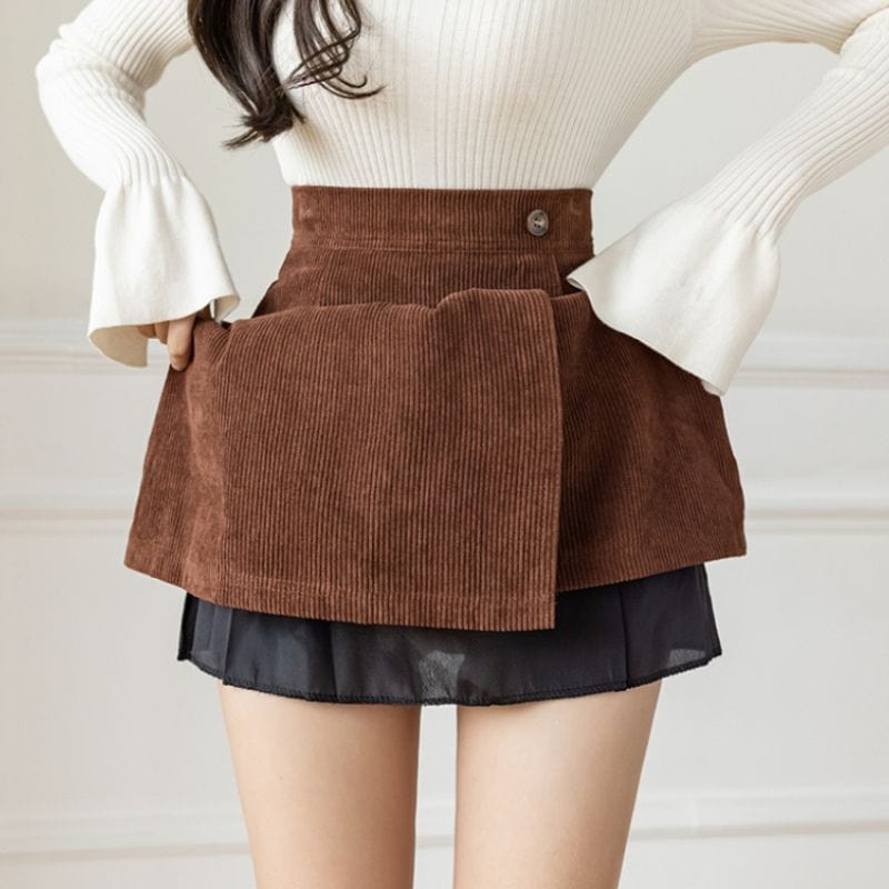 Jupe-Courte-Velours-Femme