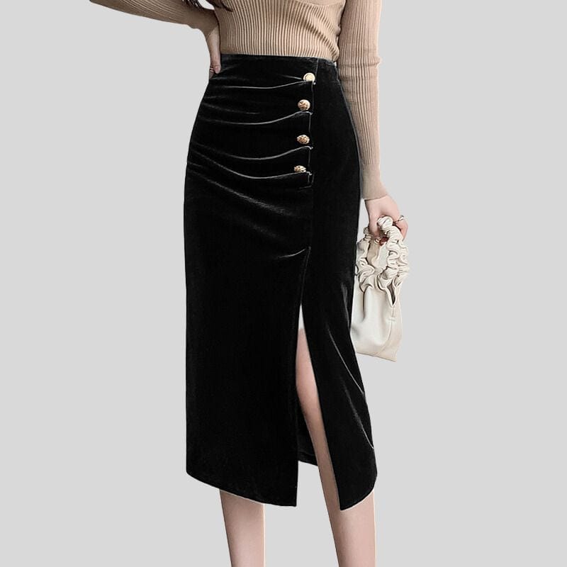 Jupe-Velour-Longue