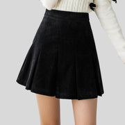 Jupe-Velour-Noir-Femme