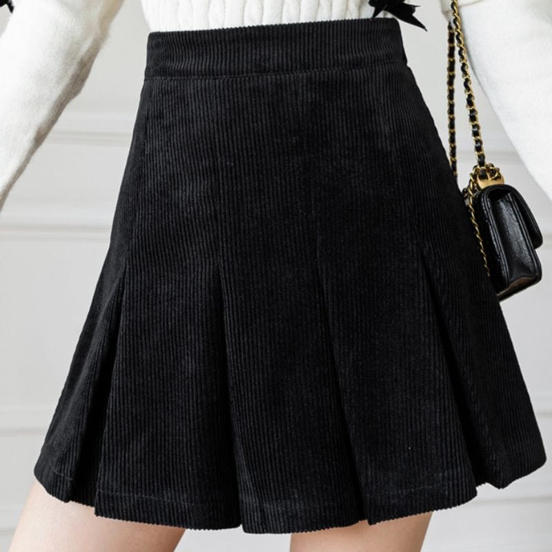 Jupe-Velour-Noir-Femme