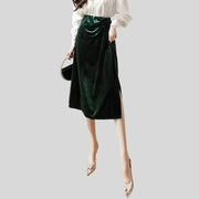 Jupe-Velour-Vert