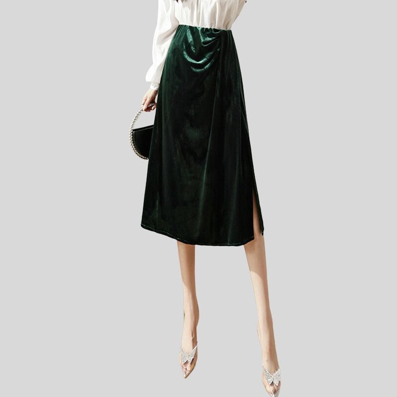 Jupe-Velour-Vert