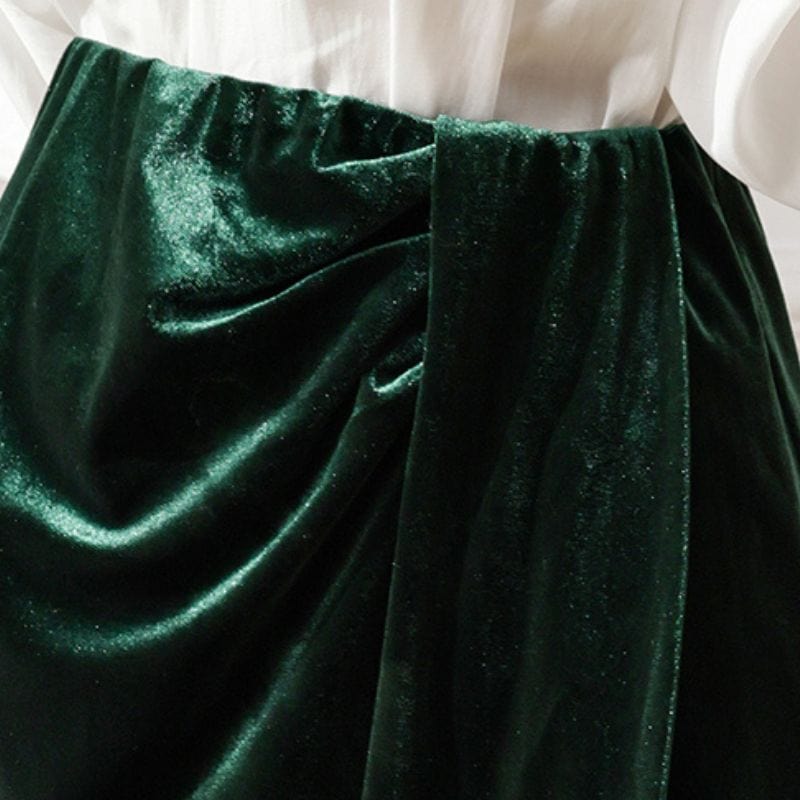 Jupe-Velour-Vert