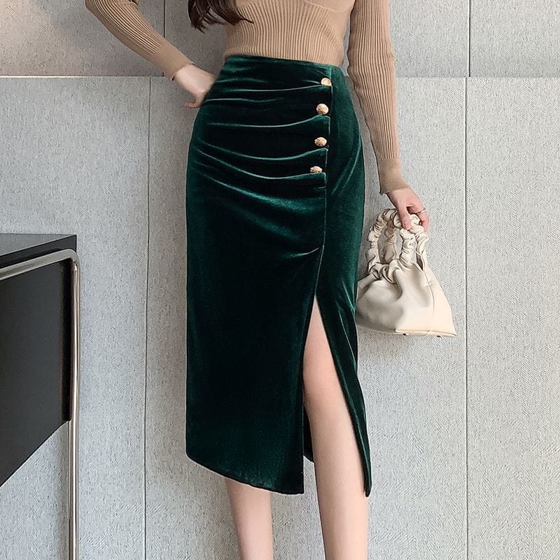 Jupe-Velour-Verte