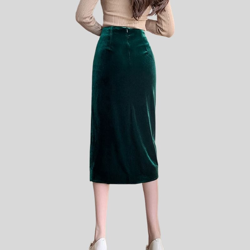 Jupe-Velour-Verte