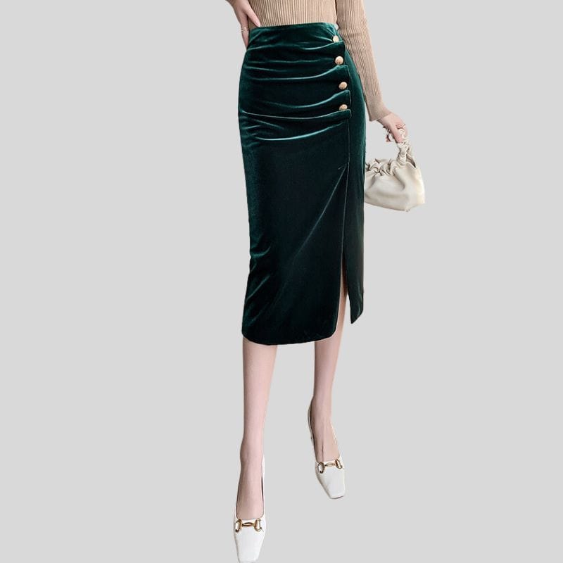 Jupe-Velour-Verte