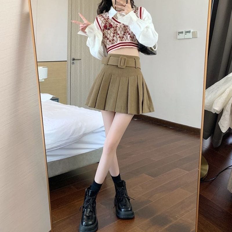 Jupe-en-Velours-Femme