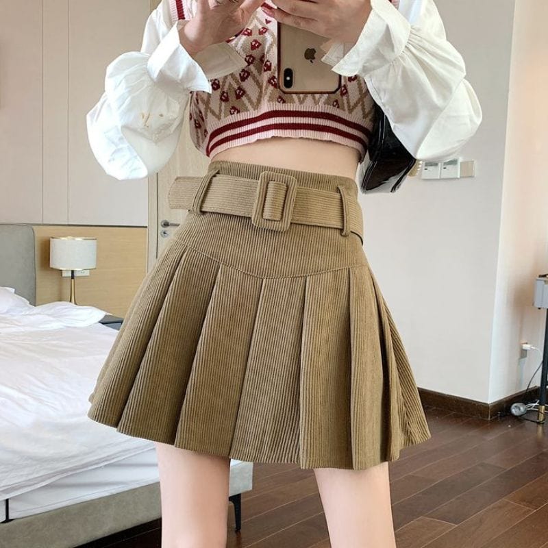 Jupe-en-Velours-Femme