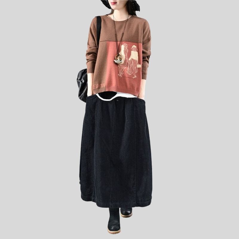 Jupe-en-Velours-Longue