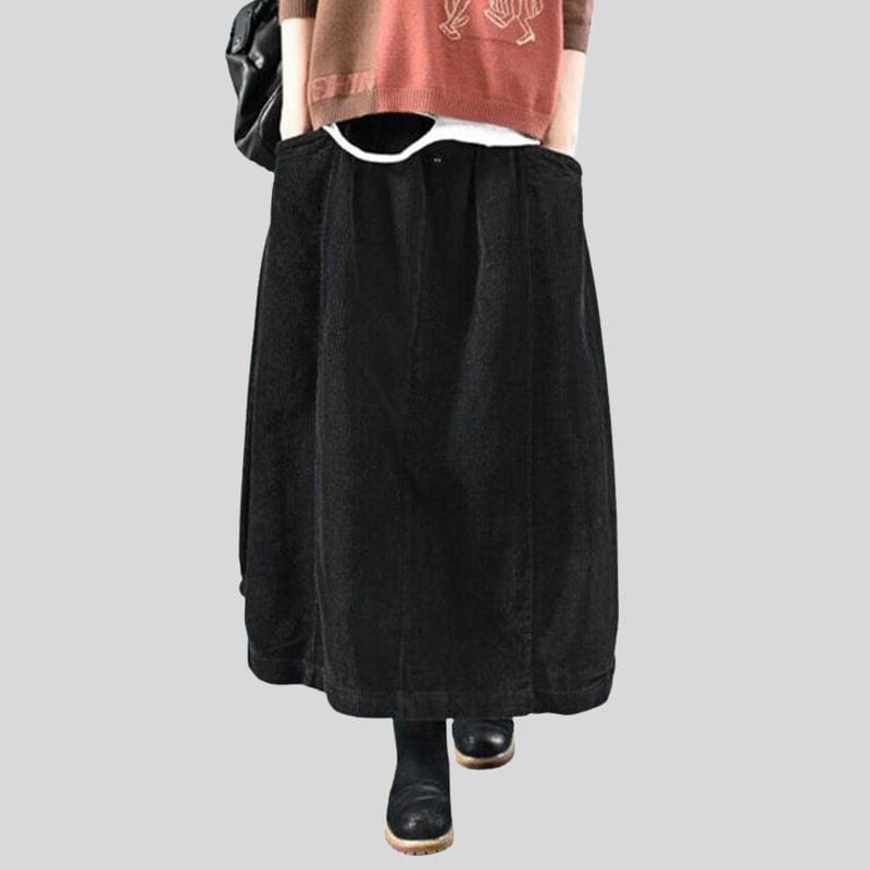 Jupe-en-Velours-Longue