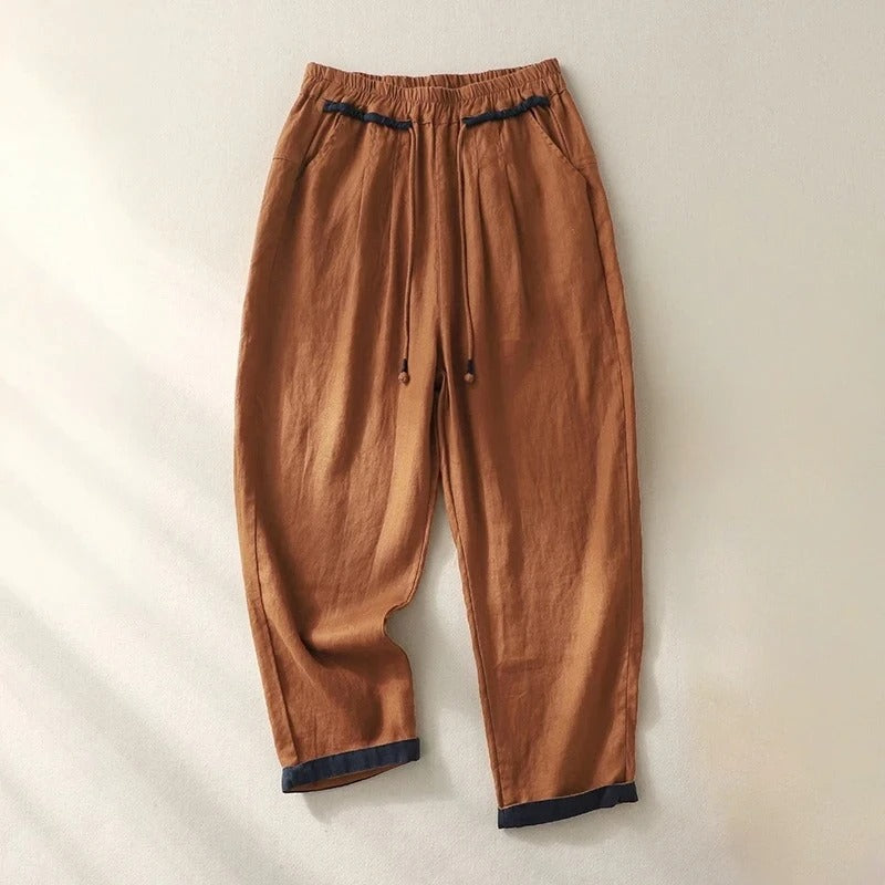 Lacey | Pantalon Lin Léger Femme avec Finitions Élégantes | Confort Optimal pour un Style Décontracté 0