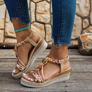 Lana | Élégantes Sandales Compensées Femme Multicolores 0