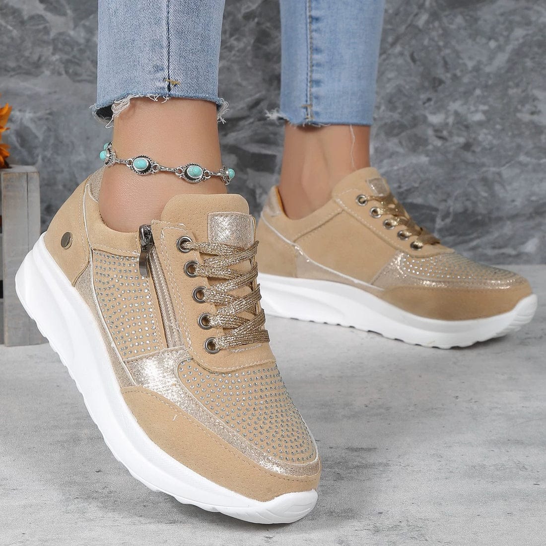 Liam | Élégantes Baskets Comfortables avec Détails en Cristal 0