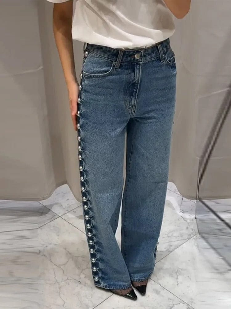 Liam | Tendance Jean Large Femme en Denim Avec Détails Élégants 2