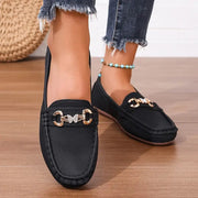 Lila | Élégants Mocassins Noir Femme avec Détails de Chaîne 0