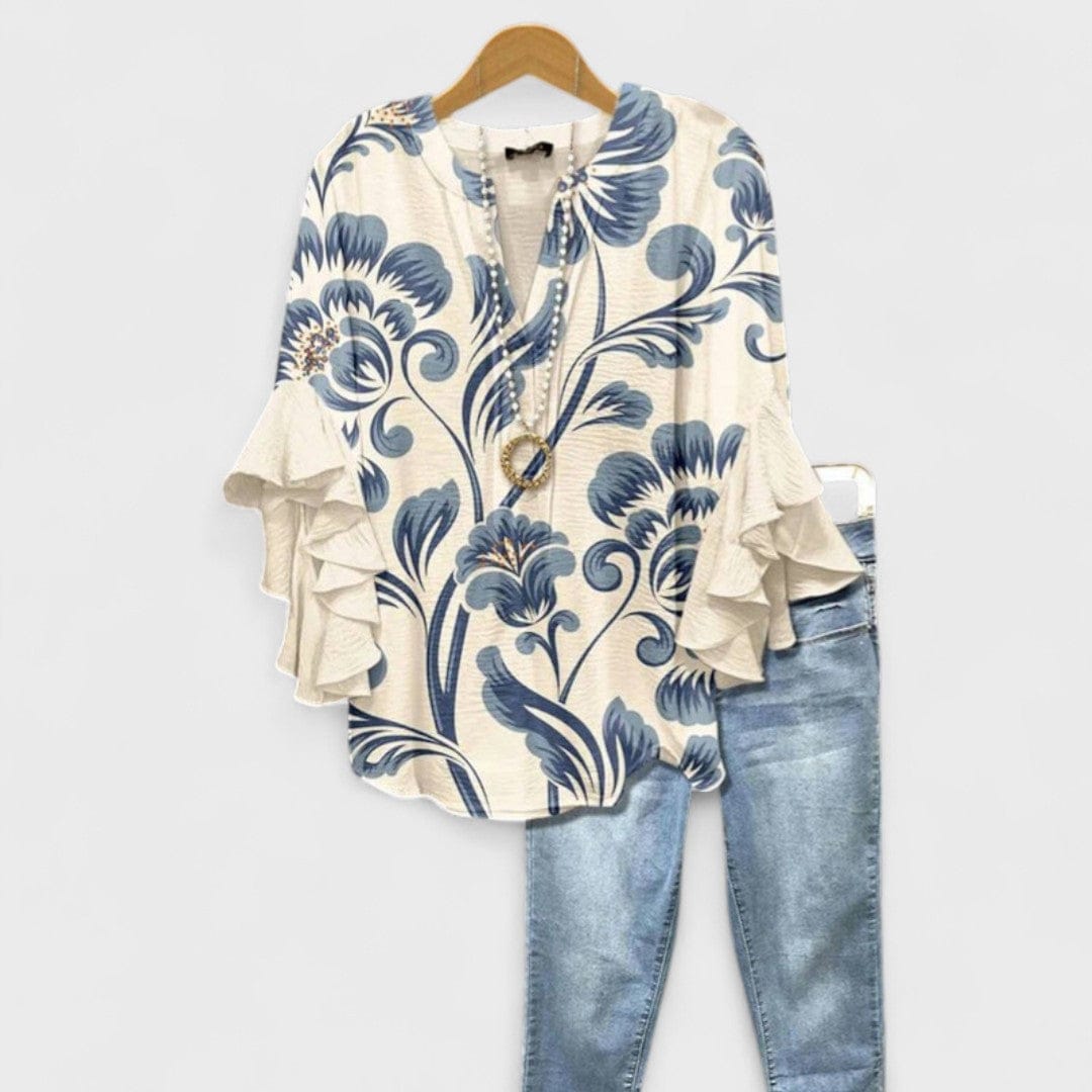 Lily | Élégante Blouse Aérée Femme Avec Volants 0