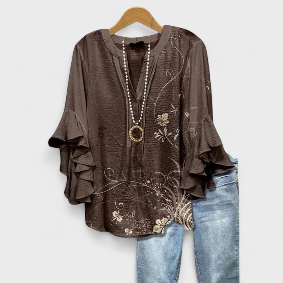 Lily | Élégante Blouse Aérée Femme Avec Volants 3