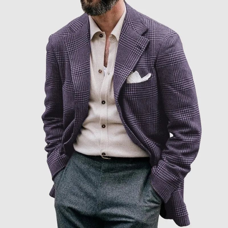 Lucas | Élégant Veste Blazer Homme à Carreaux, Coupe Classique et Polyvalente 0