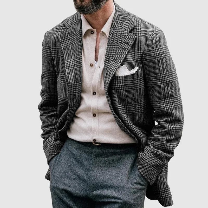 Lucas | Élégant Veste Blazer Homme à Carreaux, Coupe Classique et Polyvalente 1
