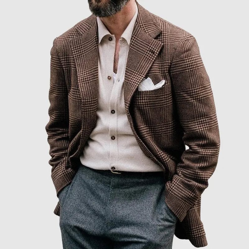Lucas | Élégant Veste Blazer Homme à Carreaux, Coupe Classique et Polyvalente 2