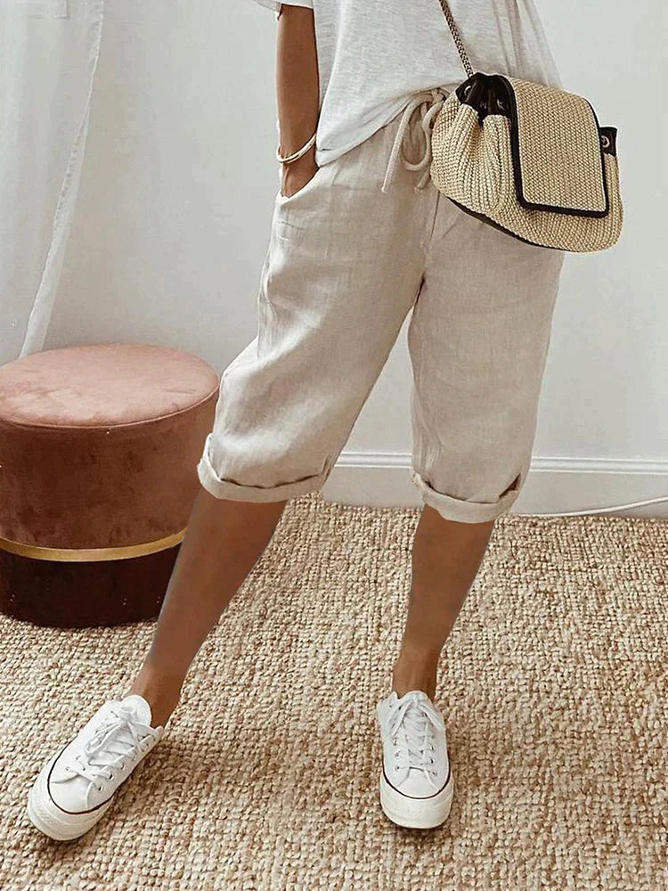 Lui | Short Homme en Coton-Lin Léger avec Taille Réglable | Confort Optimal pour les Journées Chaudes 1